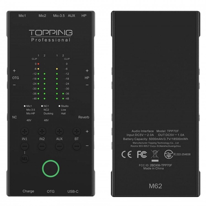 Topping Professional 05 0014 M62 Ses Kartı (Gri) | Düşük Gecikme Profesyonel Kayıt